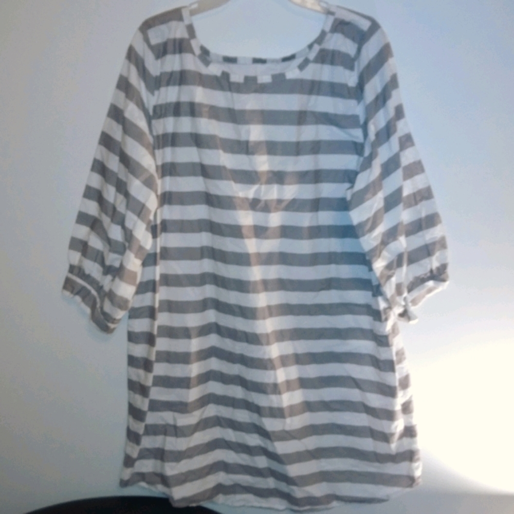 Striped Gray & White Dress